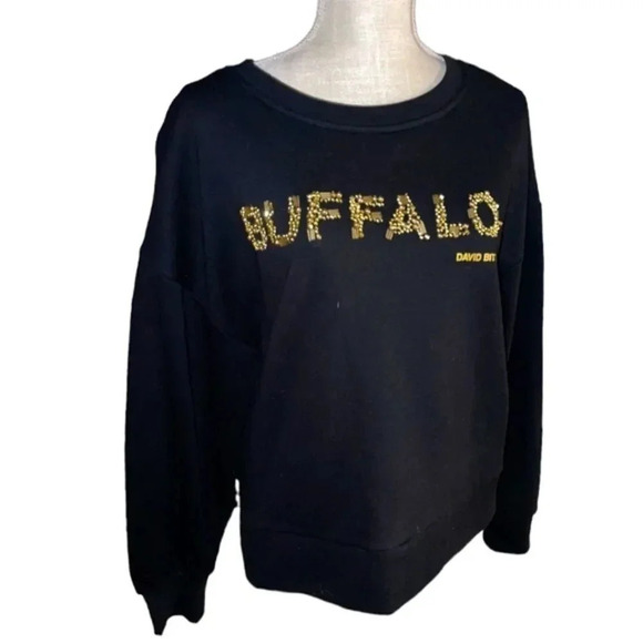 Buffalo David Bitton Tops - NWT DAVID BITTON BUFFALO SWEATSHIRTS BLACK/GOLD SIZE M